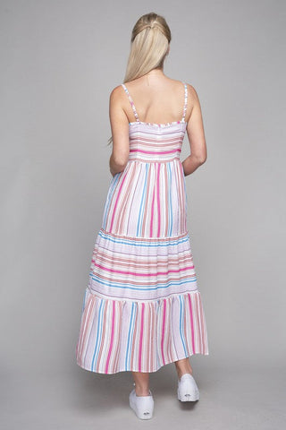 Striped Print Ruffle Hem Cami Dress  *Online Only* - Premium  from Nuvi Apparel - Just $42! Shop now 