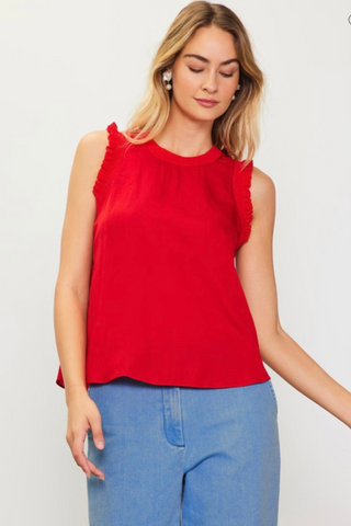 61 Jane Ruffle Contrast Top - Premium Shirts & Tops from 61 Jane - Just $48! Shop now 