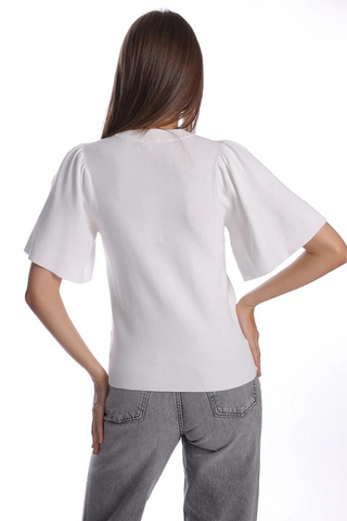 Minnie Rose Viscose Blend Flared Top - Premium Shirts & Tops from Minnie Rose - Just $225! Shop now 