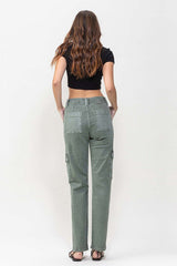 Flying Monkey Mid Rise Straight Jeans with Cargo Pocket Detail *Online Only* - Premium  from VERVET by Flying Monkey - Just $81! Shop now at Lonnys NY