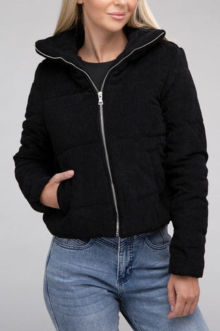 Corduroy Zip-Up Jacket - Premium  from Ambiance Apparel - Just $36! Shop now at Lonnys NY