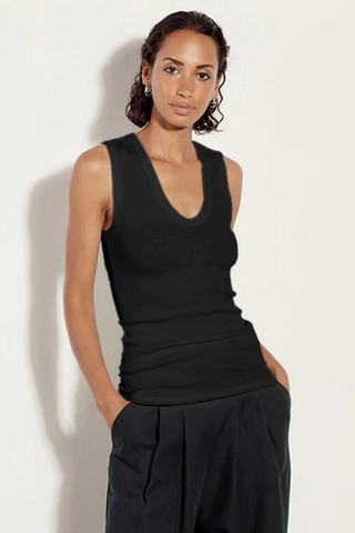 Enza Costa Textured Knit Sleeveless U Tank Top - Premium Shirts & Tops from Enza Costa - Just $125! Shop now 