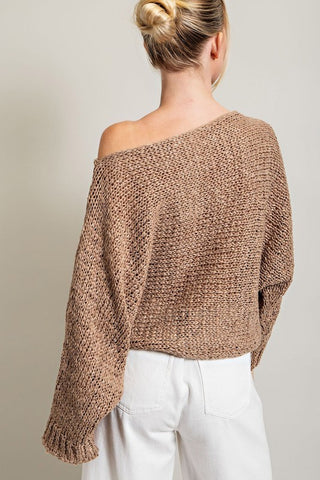 Loose Fit Knit Sweater *Online Only* - Premium clothing at Lonnys NY - Just $60! Shop Womens clothing now 