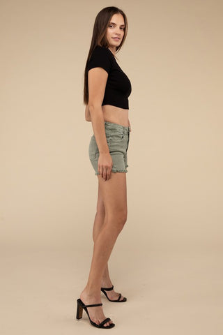 Acid Washed Frayed Hem Shorts *Online Only* - Premium clothing at Lonnys NY - Just $53! Shop Womens clothing now 