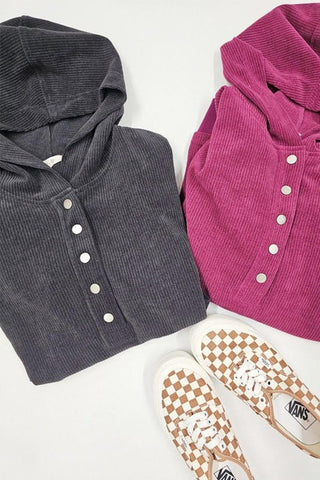 Ribbed Hooded Sweatshirt *Online Only* - Premium clothing at Lonnys NY - Just $78! Shop Womens clothing now 