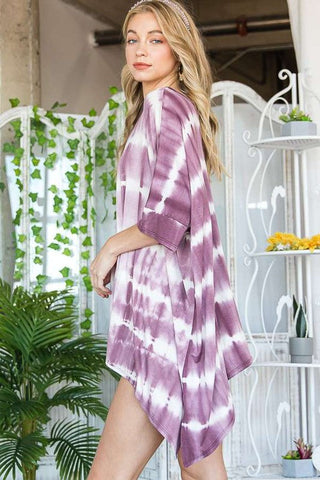 STRIPED TIE DYE ROUND NECK TUNIC  *Online Only* - Premium  at Lonnys NY - Just $60! Shop Womens clothing now 