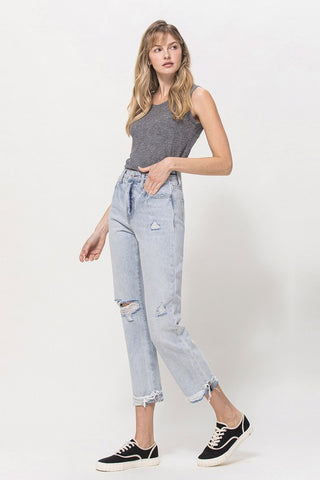 Relaxed Cuffed Straight Jeans *Online Only* - Premium clothing at Lonnys NY - Just $68! Shop Womens clothing now 