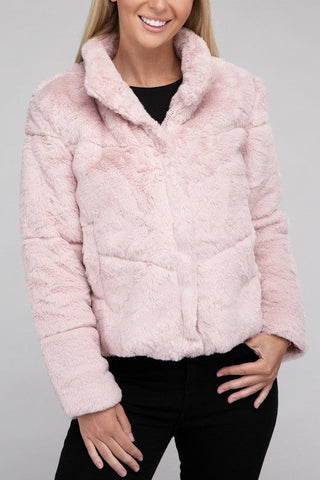 Fluffy Zip-Up Sweater Jacket *Online Only* - Premium  at Lonnys NY - Just $33! Shop Womens clothing now 