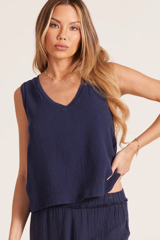 Bobi Rib Mix V-Neck Tank - Premium clothing at Lonnys NY - Just $60! Shop Womens clothing now 