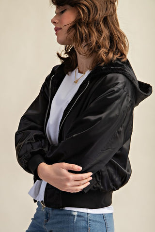 Reversible Fur Lined Bomber Jacket *Online Only* - Premium clothing at Lonnys NY - Just $85! Shop Womens clothing now 