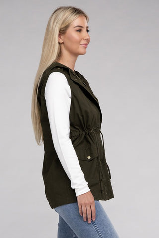 Military Hoodie Vest *Online Only* - Premium clothing at Lonnys NY - Just $37! Shop Womens clothing now 