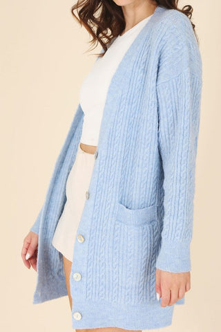 Wool blended cable knitted cardigan - Premium  at Lonnys NY - Just $45! Shop Womens clothing now 