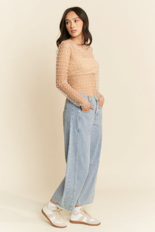 61 Jane Bead & Pearl Mesh Top