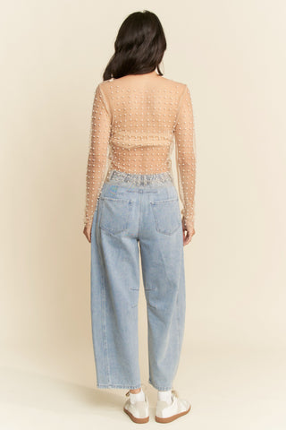 61 Jane Bead & Pearl Mesh Top