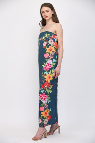61 Jane Botanical Tube Top Maxi Dress