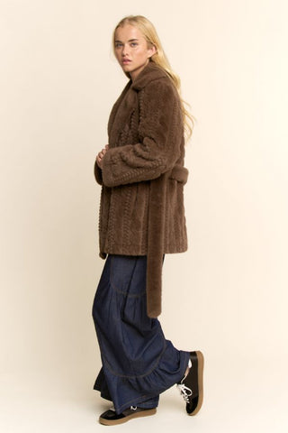 61 Jane Belted Faux Fur Coat