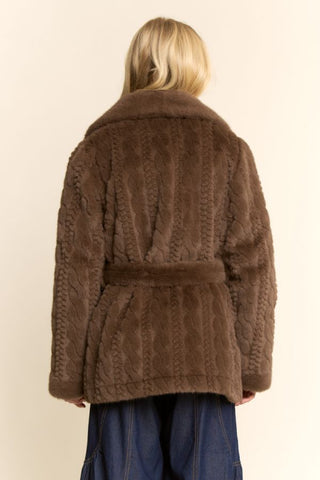 61 Jane Belted Faux Fur Coat