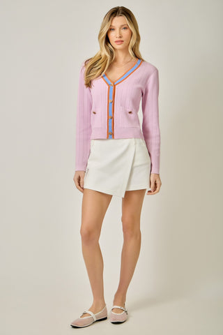 61 Jane Contrast Knit Cardigan