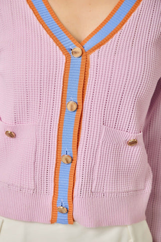 61 Jane Contrast Knit Cardigan