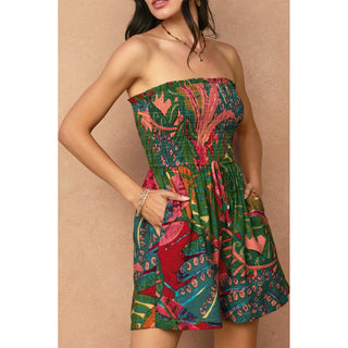 61 Jane Strapless Smocked Romper