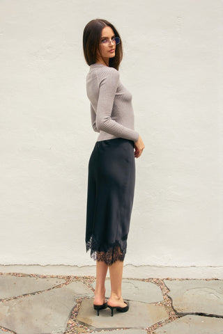 61 Jane Lace Trim Midi Skirt