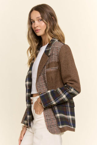 61 Jane Mixed Plaid & Herringbone Jacket