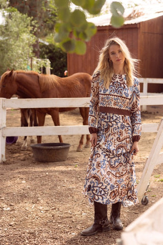 61 Jane Printed Pleated Skirt