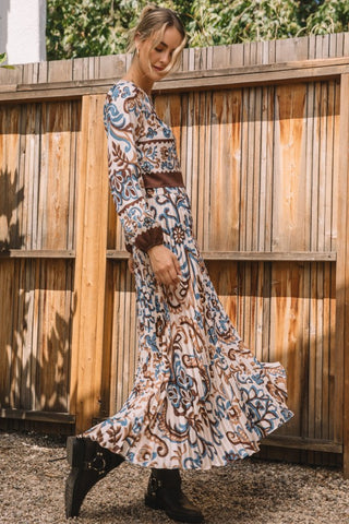 61 Jane Printed Pleated Skirt