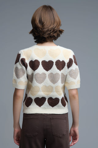 61 Jane Printed Heart Sweater