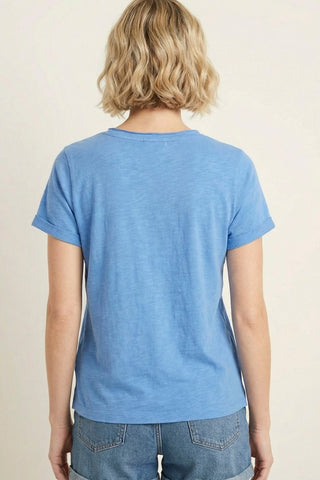 61 Jane Raw Edge Basic Slub T-Shirt