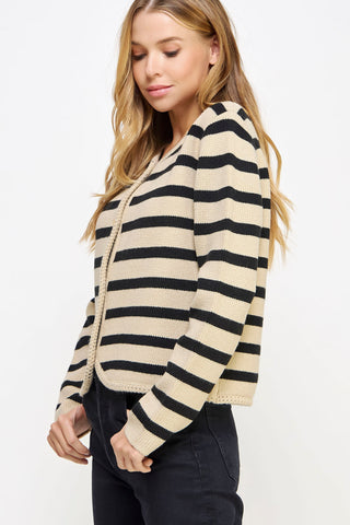 61 Jane Striped Knit Cardigan
