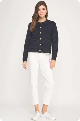 61 Jane Textured Cardigan Jacket
