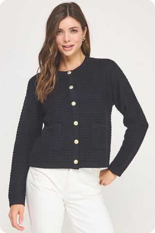 61 Jane Textured Cardigan Jacket