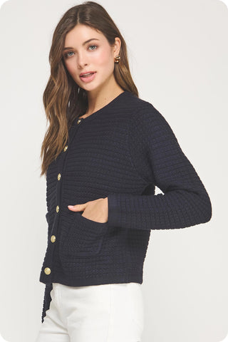 61 Jane Textured Cardigan Jacket