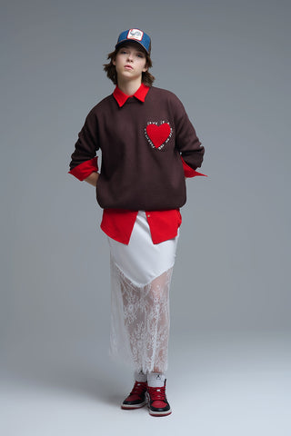 61 Jane Embroidered Heart Sweater