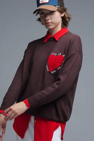 61 Jane Embroidered Heart Sweater