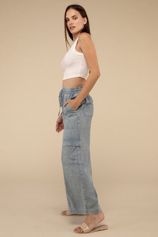 Cargo Pants with Elastic Waist *Online Only* - Premium clothing at Lonnys NY - Just $58! Shop Womens clothing now 