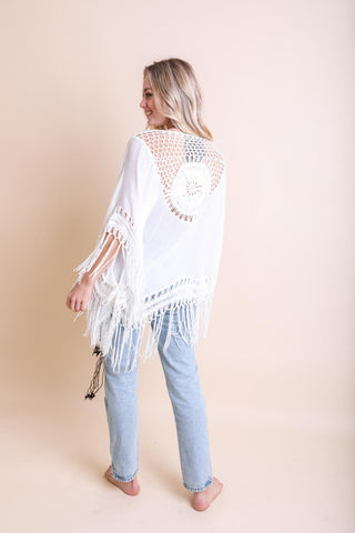 Crochet Medallion Tassel Cover Up *Online Only* - Premium cover ups at Lonnys NY - Just $55! Shop Womens clothing now 