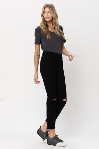 Flying Monkey HIGH RISE STRAIGHT W RAW HEM *Online Only* - Premium Jeans at Lonnys NY - Just $85! Shop Womens clothing now 