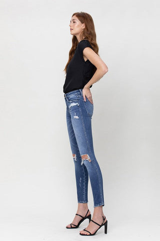 Distressed Mid Rise Ankle Skinny  * Online Only* - Premium  from Flying Monkey - Just $90! Shop now at Lonnys NY