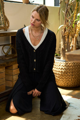 Cable Knit Cardigan *Online Only* - Premium clothing at Lonnys NY - Just $68! Shop Womens clothing now 