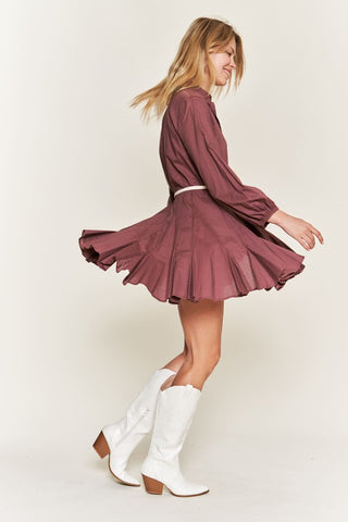 Flared Shirt Dress *Online Only* - Premium dresses at Lonnys NY - Just $84! Shop Womens clothing now 