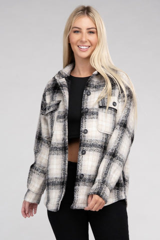 Plaid Flannel Shacket  *Online Only* - Premium clothing at Lonnys NY - Just $40! Shop Womens clothing now 