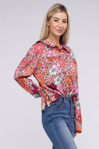Floral Printed Long Sleeve Shirt *Online Only* - Premium Shirts & Tops at Lonnys NY - Just $37! Shop Womens clothing now 