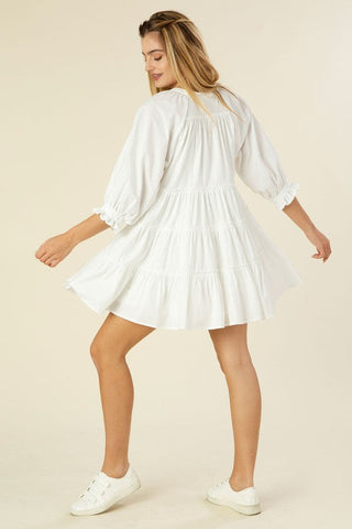 Tiered mini dress with tassel  *Online Only* - Premium  from Lilou - Just $48! Shop now 
