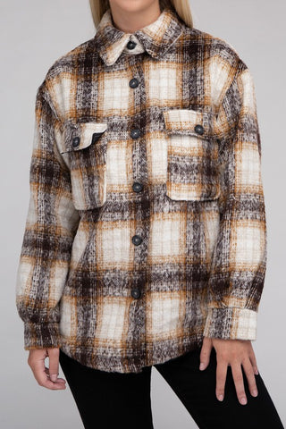 Plaid Flannel Shacket  *Online Only* - Premium clothing at Lonnys NY - Just $40! Shop Womens clothing now 