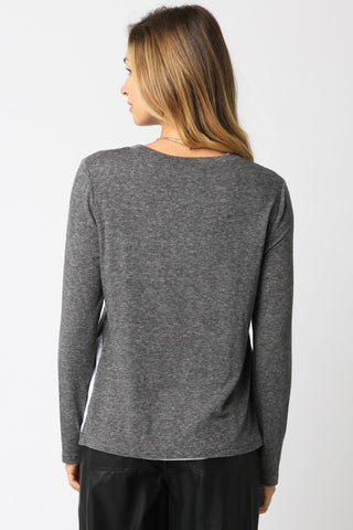 Olivaceous Double Lined Crewneck Sweater Shirt