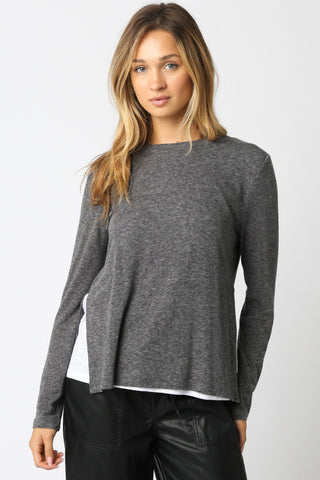 Olivaceous Double Lined Crewneck Sweater Shirt