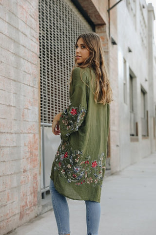 Long Floral Kimono Cardigan *Online Only* - Premium kimonos at Lonnys NY - Just $45! Shop Womens clothing now 