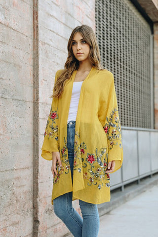 Long Floral Kimono Cardigan *Online Only* - Premium kimonos at Lonnys NY - Just $45! Shop Womens clothing now 